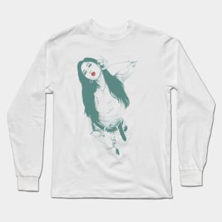 Kiss Me // 90s Aesthetic Design Long Sleeve T-Shirt